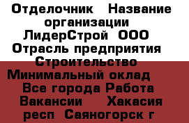 Отделочник › Название организации ­ ЛидерСтрой, ООО › Отрасль предприятия ­ Строительство › Минимальный оклад ­ 1 - Все города Работа » Вакансии   . Хакасия респ.,Саяногорск г.